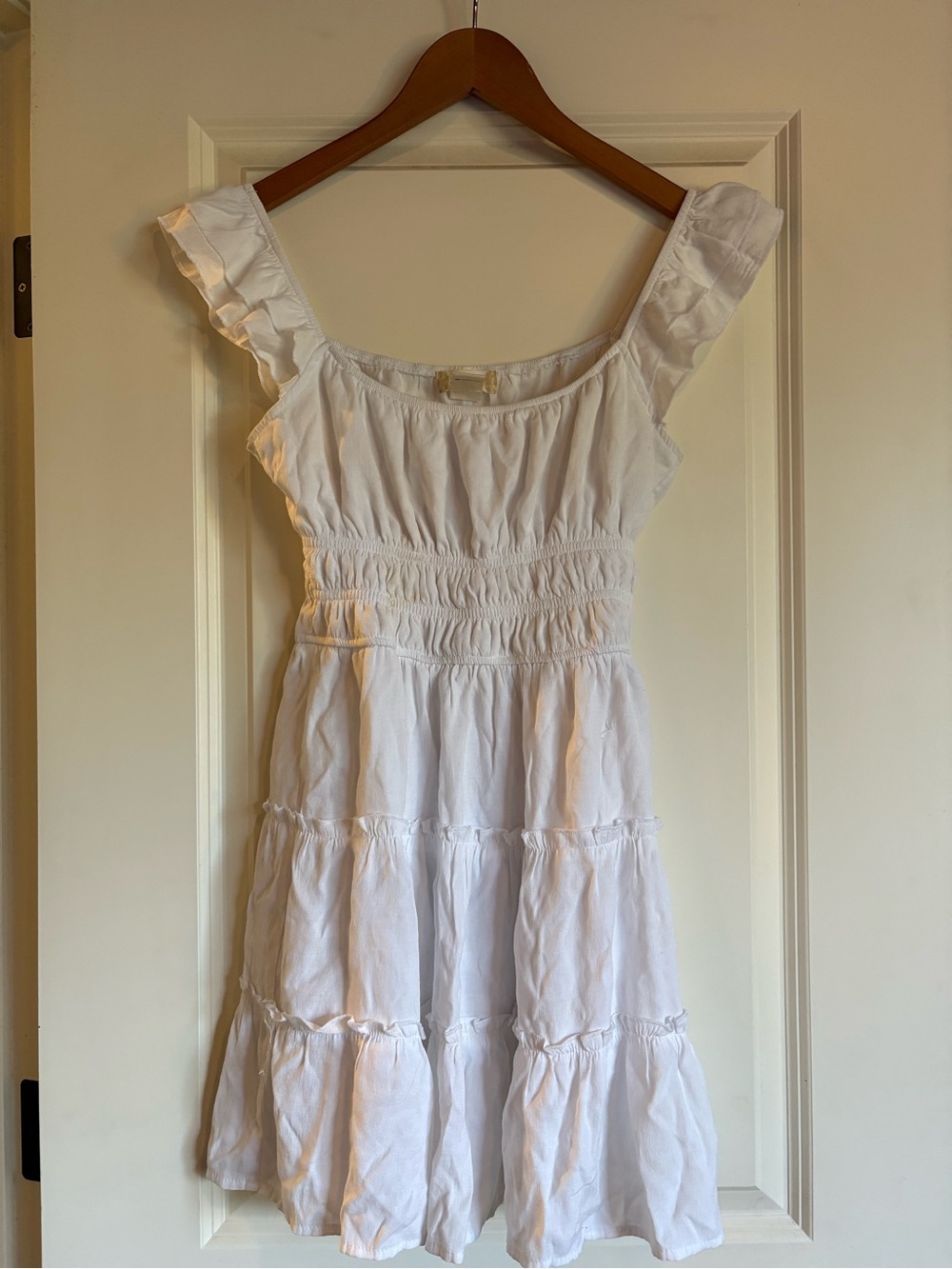 Altar'd State White Ruffled Mini Dress